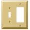 Amerelle Amerelle Century Polished Brass 2 gang Stamped Steel Decorator/Toggle Wall Plate 1 pk 163TRBR - alternate 3